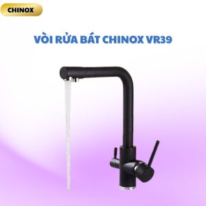 Vòi Rửa Bát 3 đường nước thân tròn CHINOX VR39 - màu đen