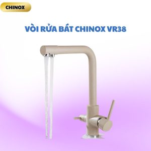 Vòi rửa bát 3 đường nước thân tròn CHINOX VR38 - màu trắng tiêu