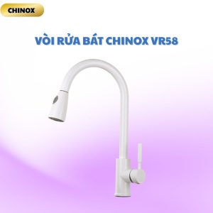 Vòi rửa bát dây rút quả 2 chế độ  CHINOX VR58 - màu trắng sứ