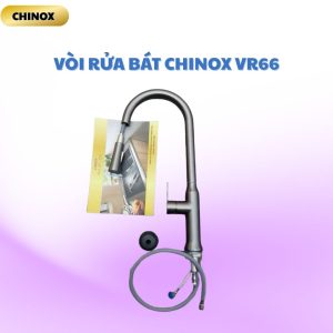 Vòi rửa bát dây rút tăng áp tự động CHINOX VR66 - màu xám