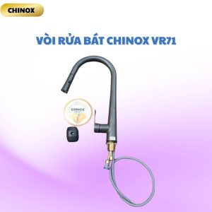 Vòi rửa bát dây rút tia chớp nước đan chéo CHINOX VR71 – màu ghi xám