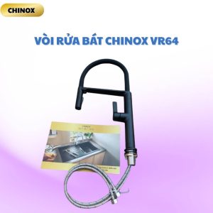 Vòi rửa bát rút cài nam châm silicon CHINOX VR64 - dây da đen