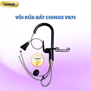 Vòi rửa bát rút vuông kèm kệ CHINOX VR75 ( đen)