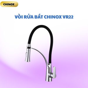 Vòi rửa bát silicon rút cài CHINOX VR22 -dây da màu đen