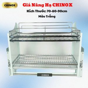 Giá Bát Nâng Hạ Màu Trắng CHINOX