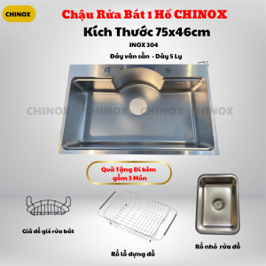 Chậu rửa bát 1 hố tròn CR116 - 5 li - 75x46cm