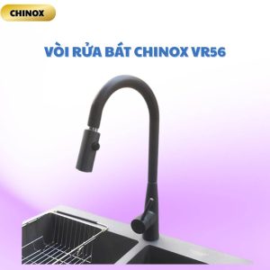 Vòi rửa bát dây rút tăng áp đầu gọn nhỏ CHINOX VR56- màu titan