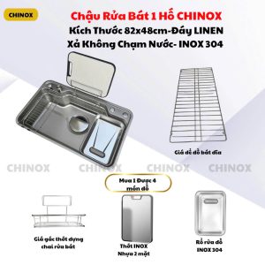 Chậu rửa bát hố tròn CHINOX CR125 -  82x48cm