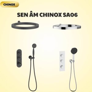 Sen tắm âm tường vòng tròn 2 chế độ mưa CHINOX SA06 ( núm dọc)