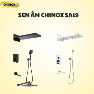 Sen tắm âm tường có vòi bát hộp chữ nhật CHINOX SA19