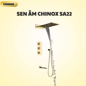Sen tắm âm bát hộp chữ nhật CHINOX SA22 - vàng sâm panh
