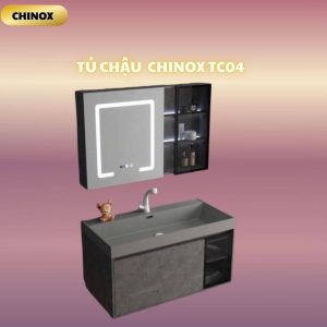 Tủ chậu polywood mặt chậu thạch anh CHINOX TC04