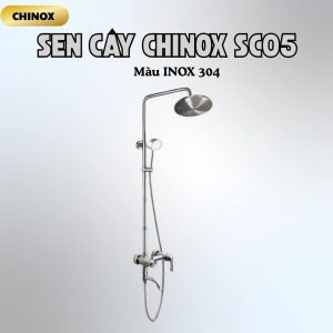Sen tắm cây tròn củ đúc bát tăng áp inox 304 CHINOX SC05