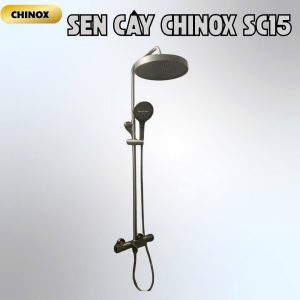 Sen tắm cây bát hộp tròn chỉnh nhiệt màu xám CHINOX SC15