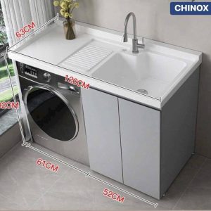 Tủ máy giặt kèm bàn giặt tay CHINOX 120x63x91cm ( nhôm tổ ong)