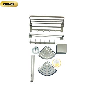 Bộ phụ kiện 6 món inox 304 phủ màu ghi xám CHINOX CNPK02