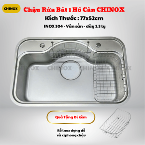 Chậu rửa bát hố tròn CHINOX CR134 – Kích Thước 77x52cm