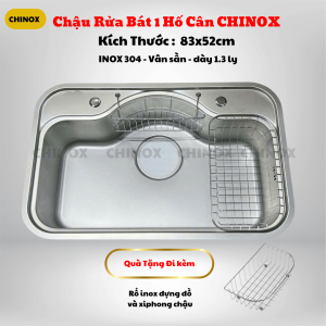 Chậu rửa bát hố tròn CHINOX CR134 – Kích Thước 83x52cm